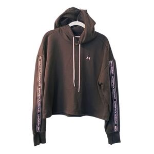 Girl's Under Armour Dark Gray Light Pink Pullover Hoodie Size Large